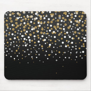 Mousepad Ilustração de Pontos Brilhantes Dourados para Meni