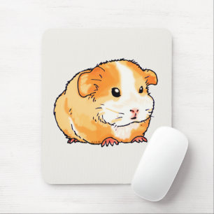 Mousepad Ilustração de Porquinho-da-Índia Fofa Desenhada à
