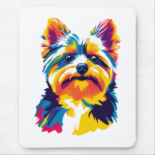 Mousepad Ilustração de Retrato de Yorkshire Terrier Pintura