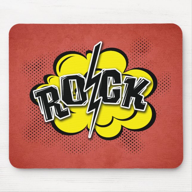 Mousepad Ilustração de rock estilo cômico (Frente)
