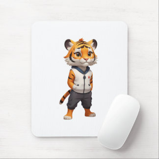 Mousepad Ilustração de Tigre legal e Adorável