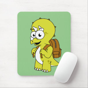Mousepad Ilustração De Tricerátops Com Mochila.