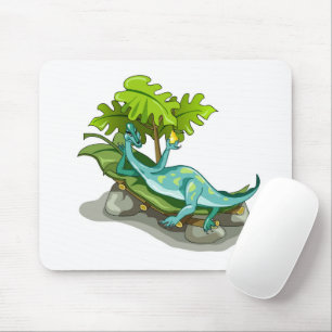 Mousepad Ilustração De Um Banho De Sol Iguanodon.