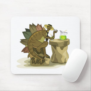 Mousepad Ilustração De Um Bebendo De Estegossauro Uma Bebid