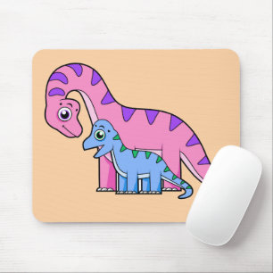 Mousepad Ilustração De Um Brachiossauro Mãe E Filho.