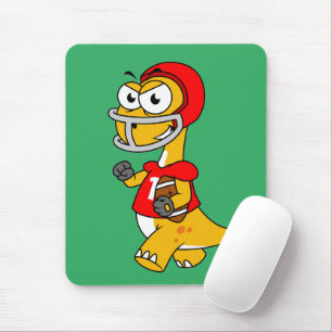 Mousepad Ilustração De Um Brontossauro Jogando Futebol.