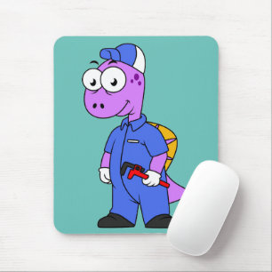 Mousepad Ilustração De Um Canalizador De Espinossauro.