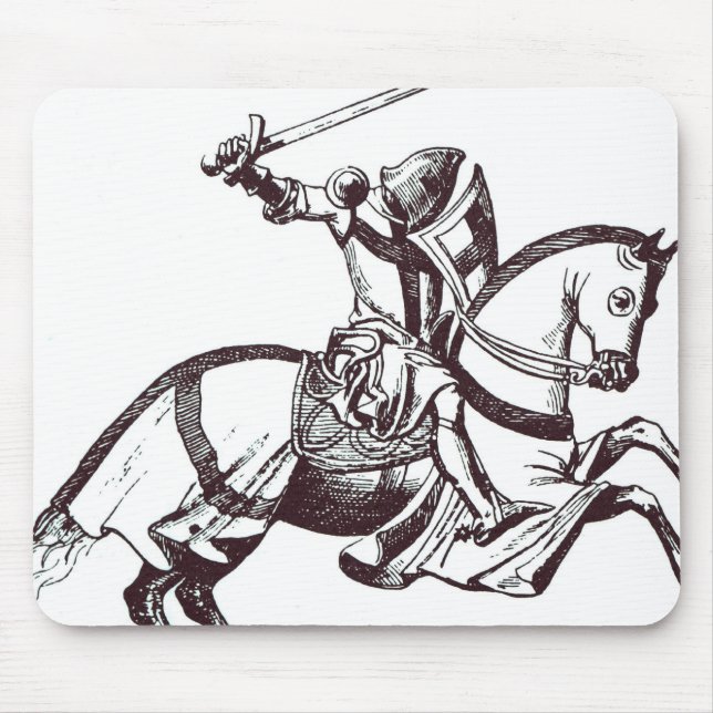 Mousepad Ilustração de um cavaleiro Templar (Frente)