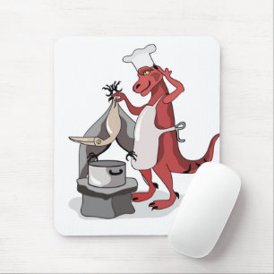 Mousepad Ilustração De Um Cozinhar De Chef Tyrannosaurus Re