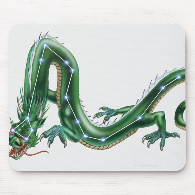 Mousepad Ilustração de um dragão com o Dragão (Draco) (Frente)