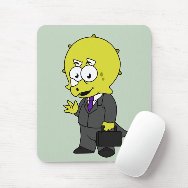 Mousepad Ilustração De Um Empresário Tricerátopo. (Com mouse)