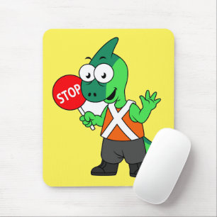 Mousepad Ilustração De Um Executante De Tráfego De Parasaur