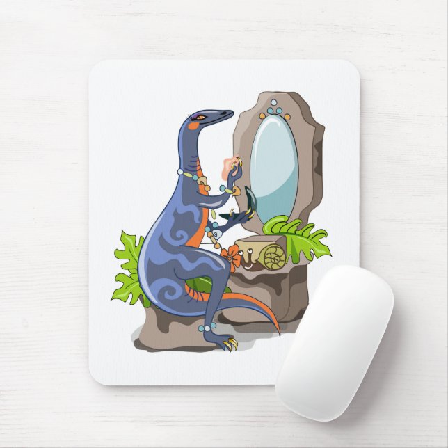 Mousepad Ilustração De Um Iguanodon Colocando Na Composição (Com mouse)