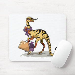 Mousepad Ilustração De Um Iguanodon Com Sacos De Compras.