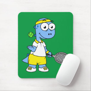 Mousepad Ilustração De Um Jogador De Tênis Tyrannosaurus Re