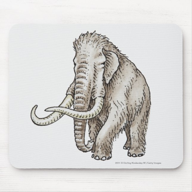 Mousepad Ilustração de um mammoth (Frente)