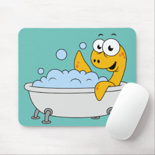 Mousepad Ilustração De Um Monstro De Ness Do Banho.