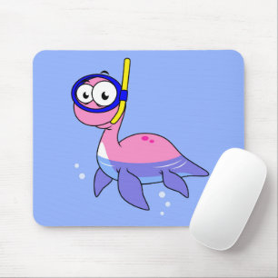 Mousepad Ilustração De Um Monstro De Snorkeling Loch Ness.