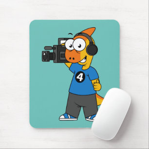 Mousepad Ilustração De Um Operador De Câmara Parasaurolophu