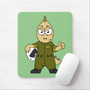 Mousepad Ilustração De Um Piloto De Jato De Allosaurus.