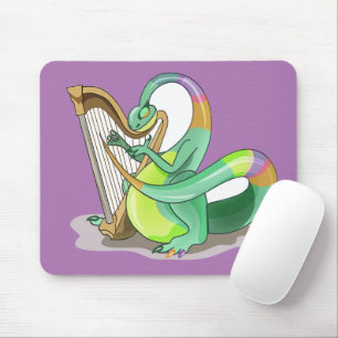 Mousepad Ilustração De Um Plateossauro Jogando A Harpa.