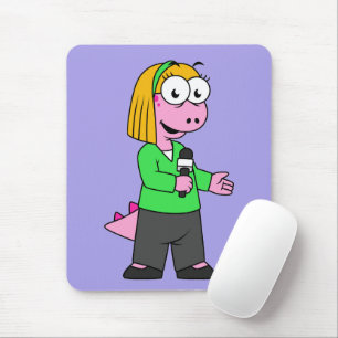 Mousepad Ilustração De Um Repórter De Notícias Do Allosauru