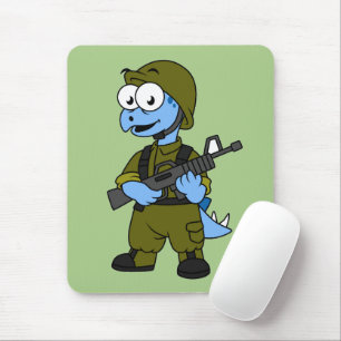 Mousepad Ilustração De Um Soldado De Stegossauro.