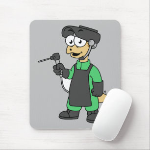 Mousepad Ilustração De Um Soldador De Estegossauro.