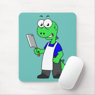 Mousepad Ilustração De Um Tiranossauro Rex Butcher.