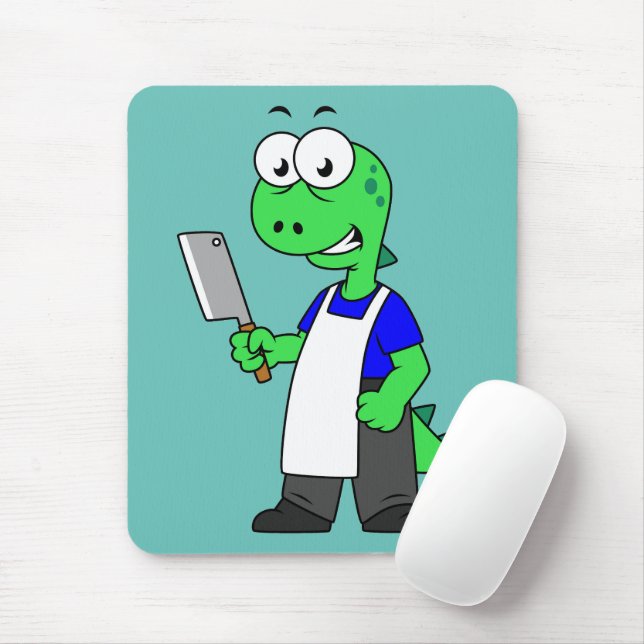 Mousepad Ilustração De Um Tiranossauro Rex Butcher. (Com mouse)
