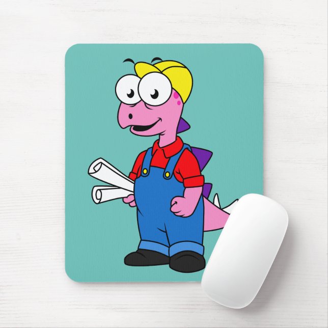 Mousepad Ilustração De Um Trabalhador De Construção De Steg (Com mouse)