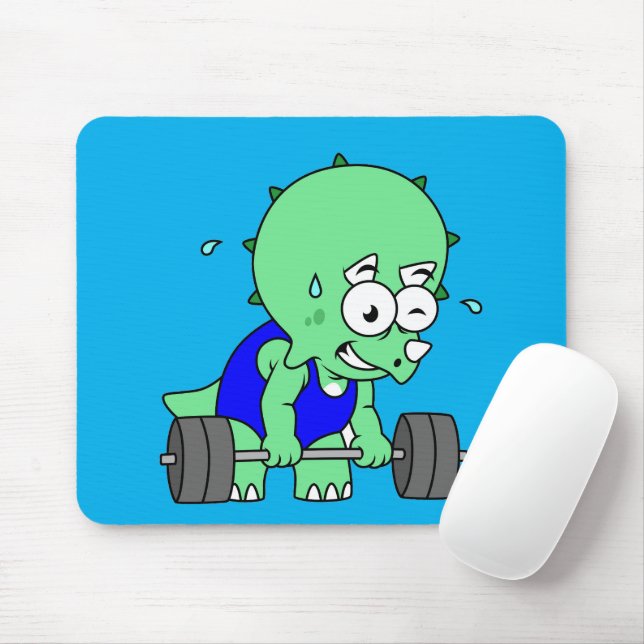 Mousepad Ilustração De Um Tricerátopo De Pesos. (Com mouse)