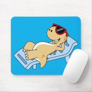 Mousepad Ilustração De Um Tyrannosaurus Rex, Banho Do Sol.