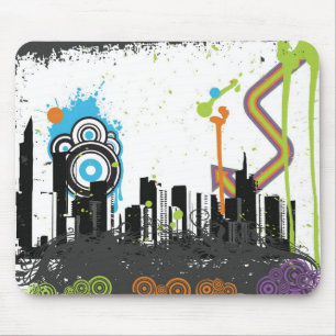 Mousepad Ilustração de uma arquitectura da cidade suja