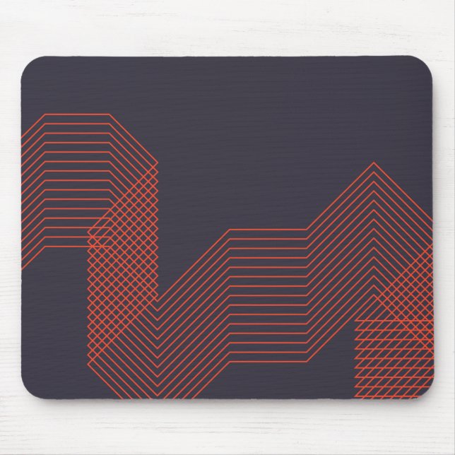 Mousepad Ilustração decorativa legal de tendências laranja (Frente)