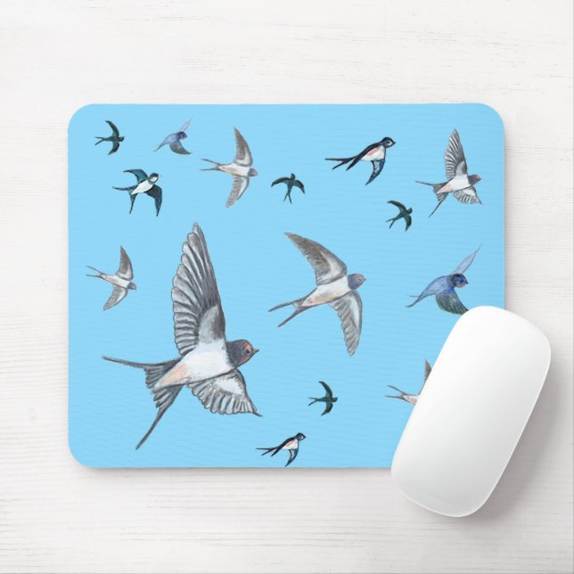 Mousepad Ilustração Do Bando De Aves De Engorda Voadoras (Com mouse)