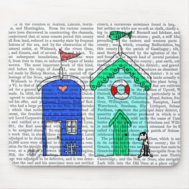Mousepad Ilustração do Beach Huts 2 (Frente)