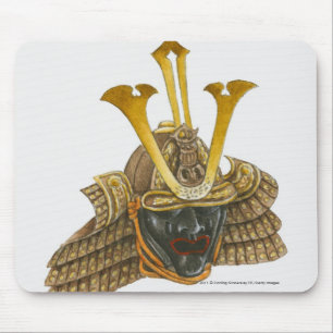 Mousepad Ilustração do capacete do século XVI do samurai