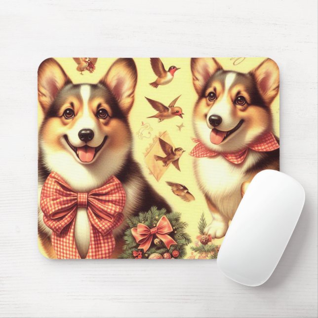 Mousepad Ilustração do Cardião de Corgi Galês (Com mouse)
