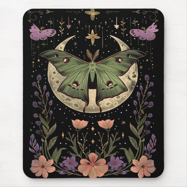 Mousepad Ilustração do céu noturno gótico (Frente)