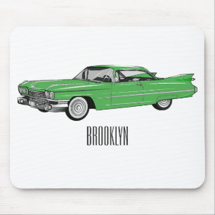 Mousepad Ilustração do desenho animado Classic car 1959