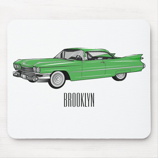 Mousepad Ilustração do desenho animado Classic car 1959 (Frente)