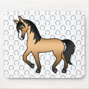 Mousepad Ilustração do desenho animado de cavalos de Trote