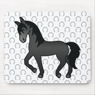 Mousepad Ilustração do desenho animado de cavalos de Trote