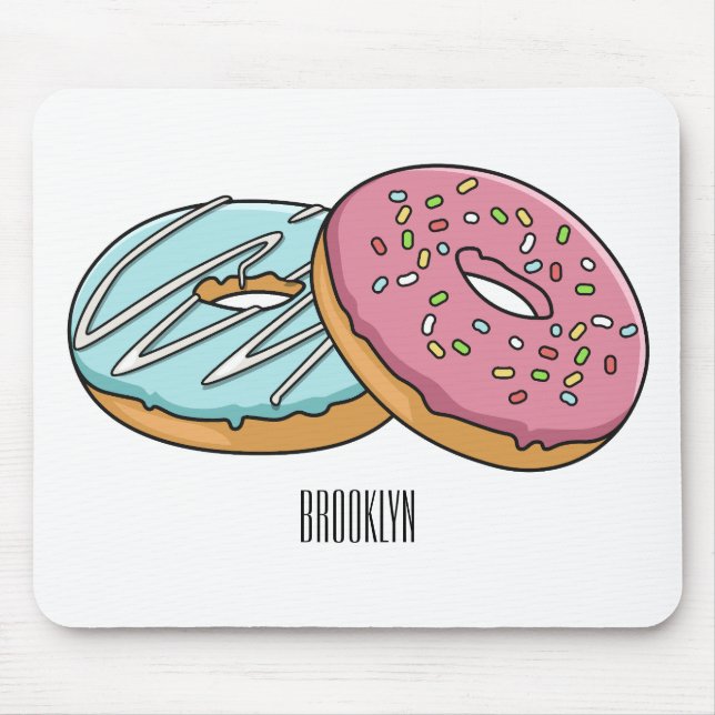 Mousepad ilustração do desenho animado de rosquinha (Frente)
