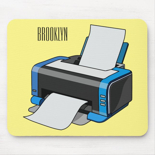 Mousepad Ilustração do desenho da impressora (Frente)