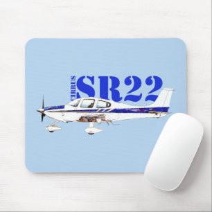 Mousepad Ilustração do Design da Aeronave Leve Cirrus SR22