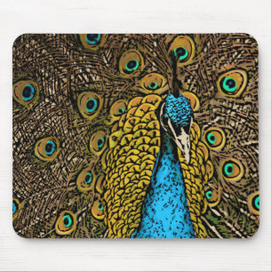 Mousepad Ilustração do esplendor do pavão