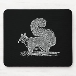 Mousepad Ilustração do esquilo do vintage - esquilos 1800