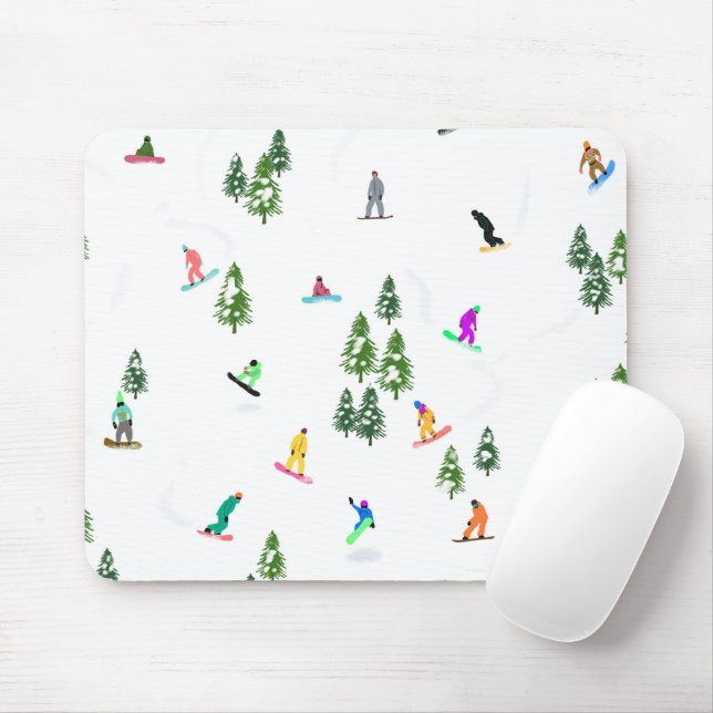 Mousepad Ilustração do Freeride Snowboarder Snowboard (Com mouse)